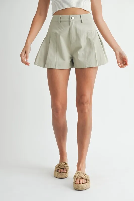 MABLE Geplooide Twill Shorts met Hoge Taille