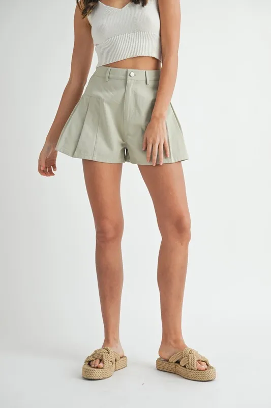 MABLE Geplooide Twill Shorts met Hoge Taille