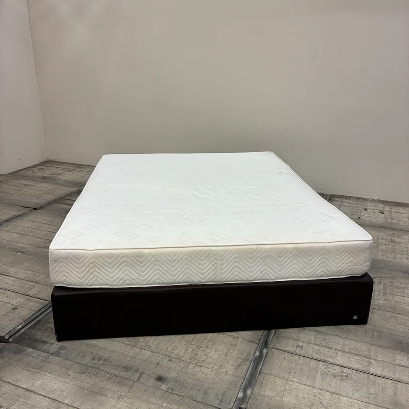 FBF Boxspringbett 160x200 Dunkelbraun Kunstleder inkl Federkern Matratze Gebraucht