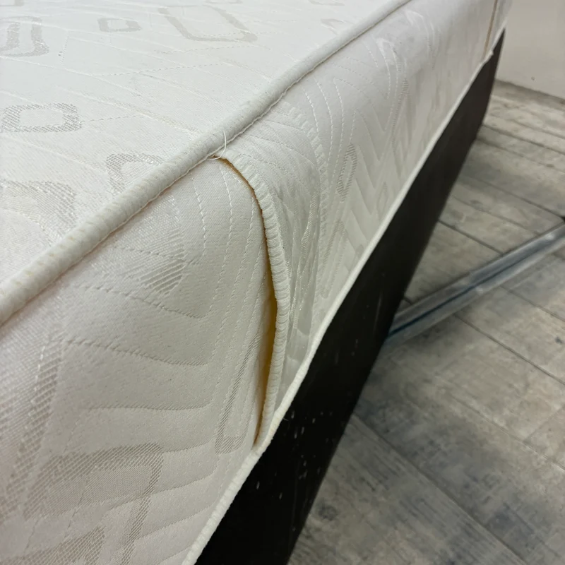 FBF Boxspringbett 160x200 Dunkelbraun Kunstleder inkl Federkern Matratze Gebraucht