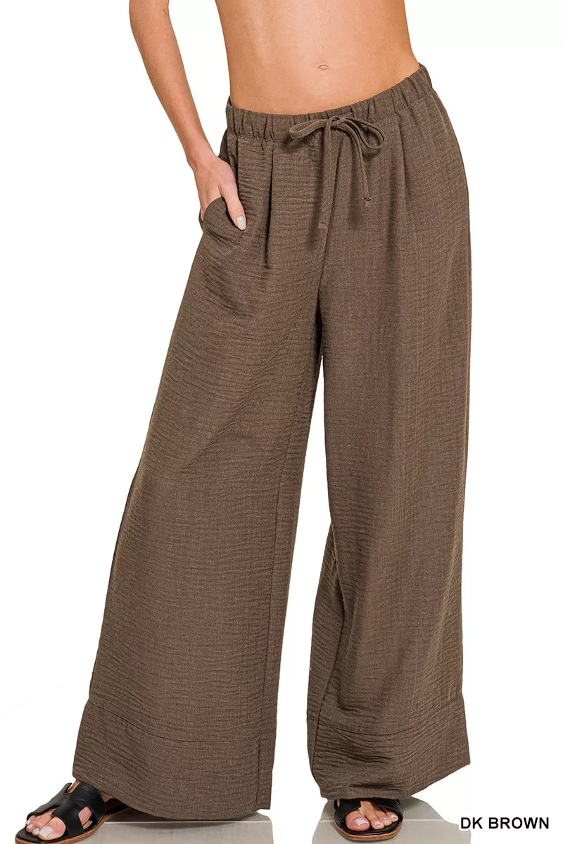 Zenana geweven Airflow broek met trekkoord
