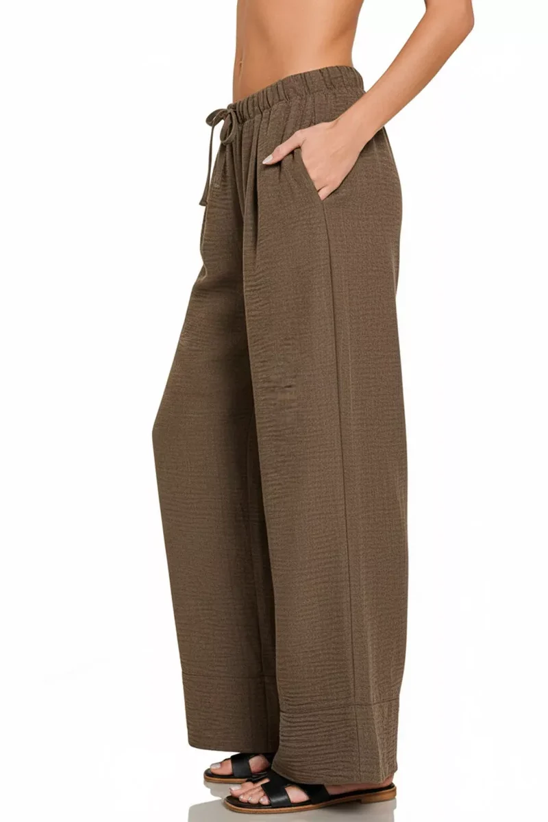 Zenana geweven Airflow broek met trekkoord