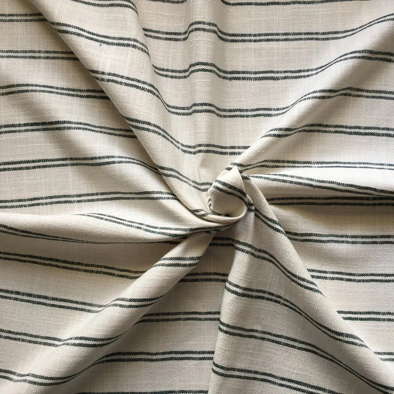 Viskose Feiner Streifen - creme & forstgrün