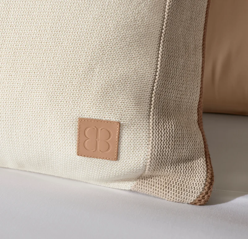 Court Knit Pillow Cover - Cream
