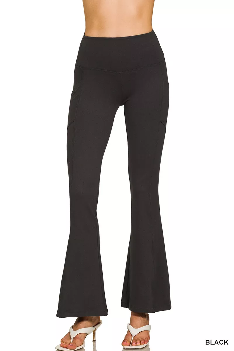 Zenana geborstelde Dty microvezel flared broek