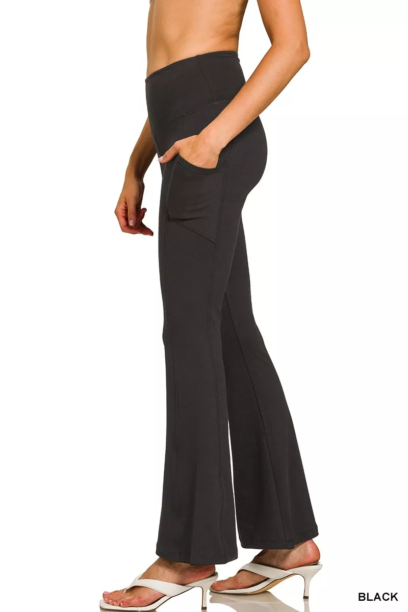 Zenana geborstelde Dty microvezel flared broek