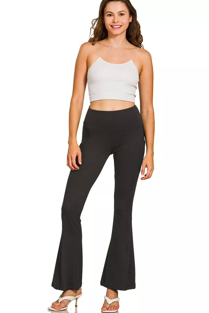 Zenana geborstelde Dty microvezel flared broek