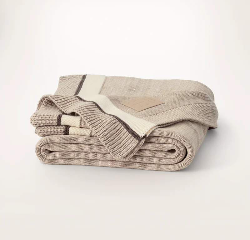 Court Knit Throw Blanket - Heathered Oatmeal