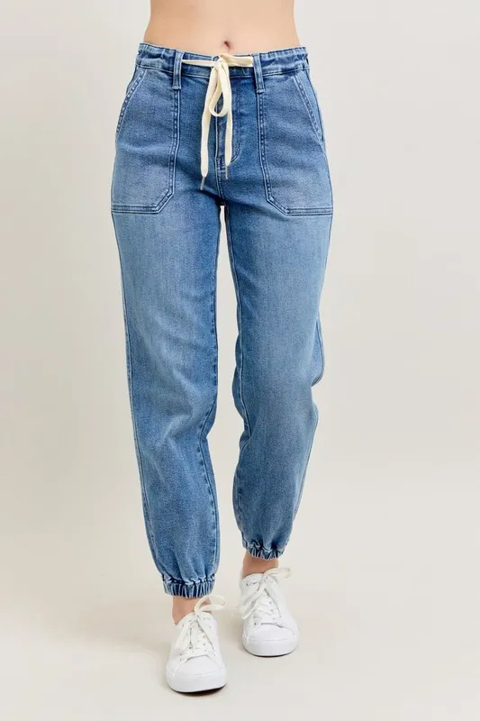 Judy Blue Full Size Hoge Taille Denim Joggingbroek Plus Size