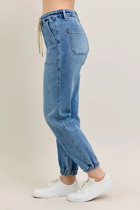 Judy Blue Full Size Hoge Taille Denim Joggingbroek Plus Size