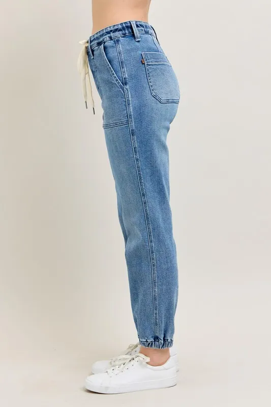 Judy Blue Full Size Hoge Taille Denim Joggingbroek Plus Size