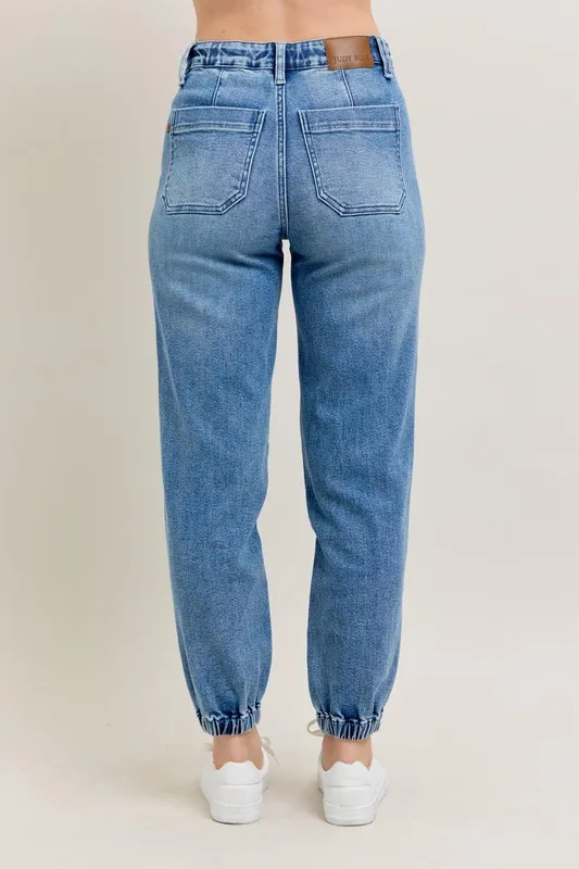 Judy Blue Full Size Hoge Taille Denim Joggingbroek Plus Size