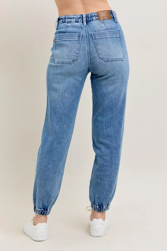 Judy Blue Full Size Hoge Taille Denim Joggingbroek Plus Size