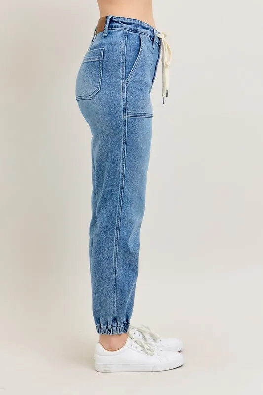 Judy Blue Full Size Hoge Taille Denim Joggingbroek Plus Size