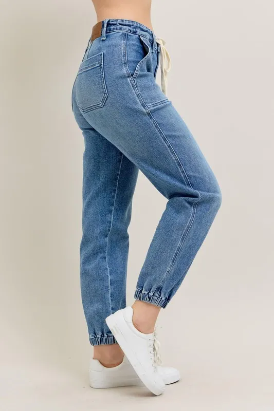 Judy Blue Full Size Hoge Taille Denim Joggingbroek Plus Size