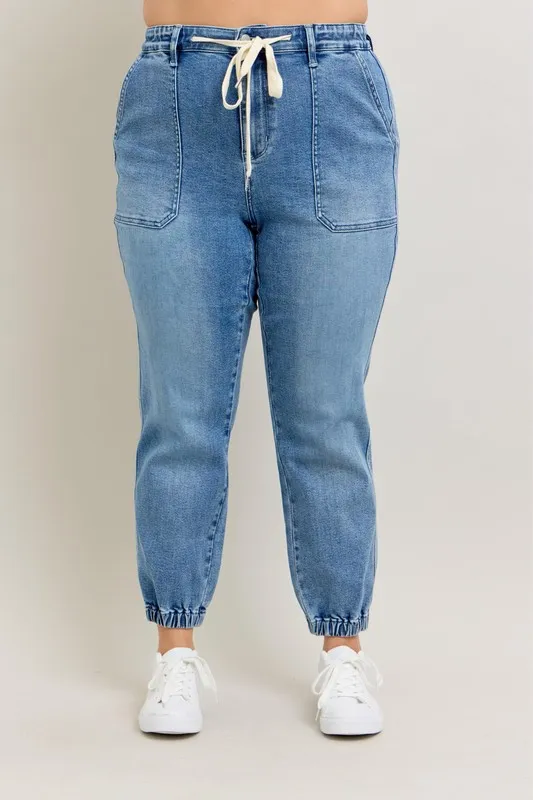 Judy Blue Full Size Hoge Taille Denim Joggingbroek Plus Size