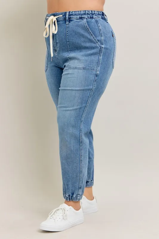 Judy Blue Full Size Hoge Taille Denim Joggingbroek Plus Size