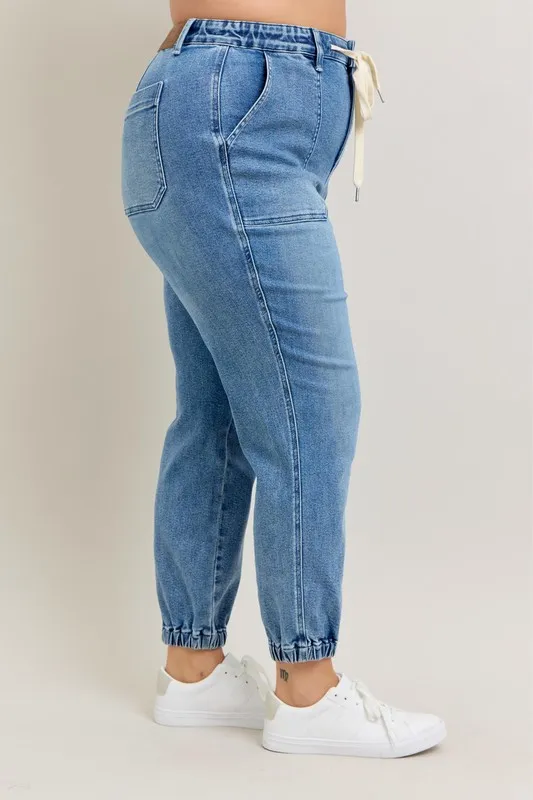 Judy Blue Full Size Hoge Taille Denim Joggingbroek Plus Size
