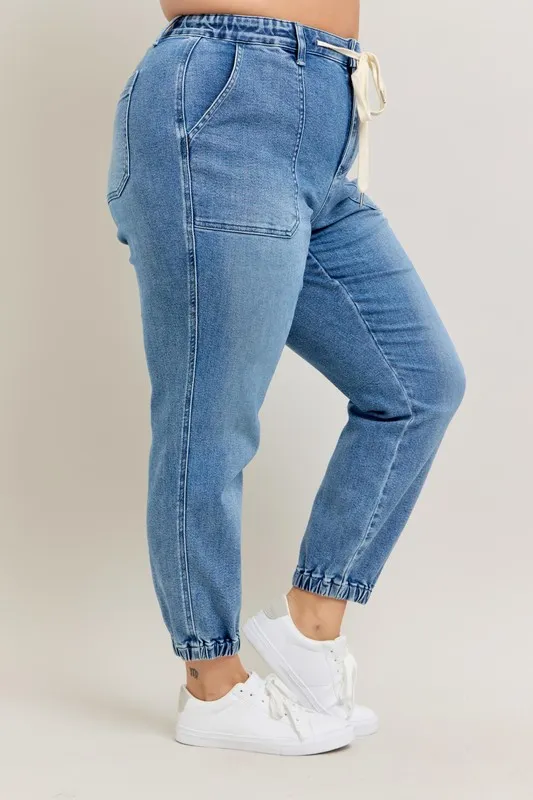 Judy Blue Full Size Hoge Taille Denim Joggingbroek Plus Size