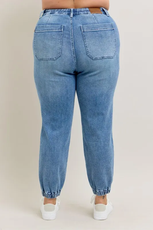 Judy Blue Full Size Hoge Taille Denim Joggingbroek Plus Size