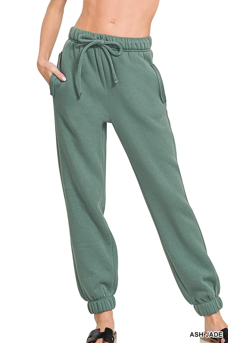 Zenana fleece joggingbroek met trekkoord en zak