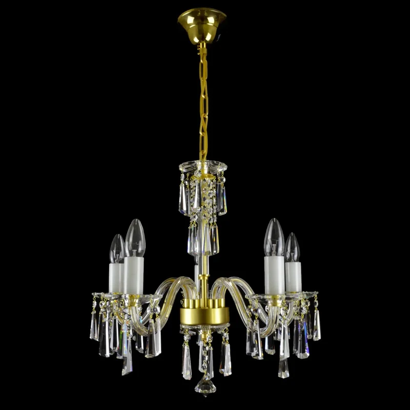 Casa Padrino Luxus Barock Kristall Kronleuchter Gold Ø 56 x H. 50 cm - Prunkvolle Messing Kronleuchter mit böhmischem Kristallglas - Barock Möbel - Edel & Prunkvoll