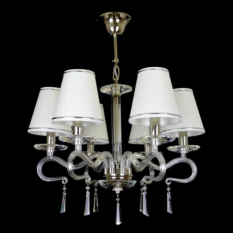 Casa Padrino Luxus Barock Kristall Kronleuchter Silber Ø 49 x H. 42 cm - Prunkvolle Messing Kronleuchter mit böhmischem Kristallglas - Barock Möbel - Edel & Prunkvoll