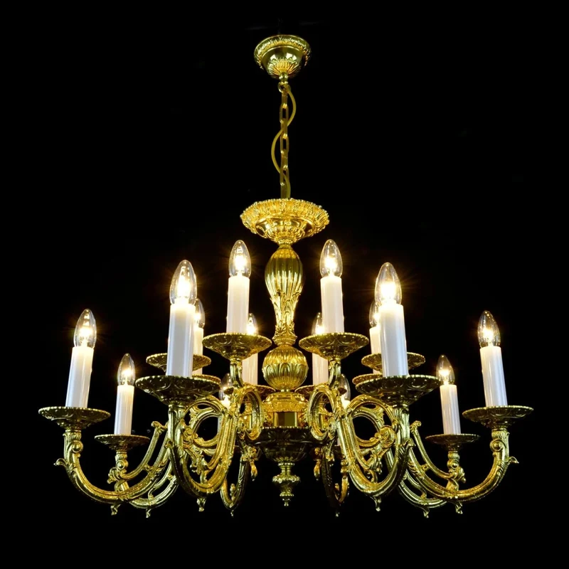 Casa Padrino Luxus Barock Kristall Kronleuchter Gold Ø 80 x H. 54 cm - Prunkvolle Messing Kronleuchter mit böhmischem Kristallglas - Barock Möbel - Edel & Prunkvoll