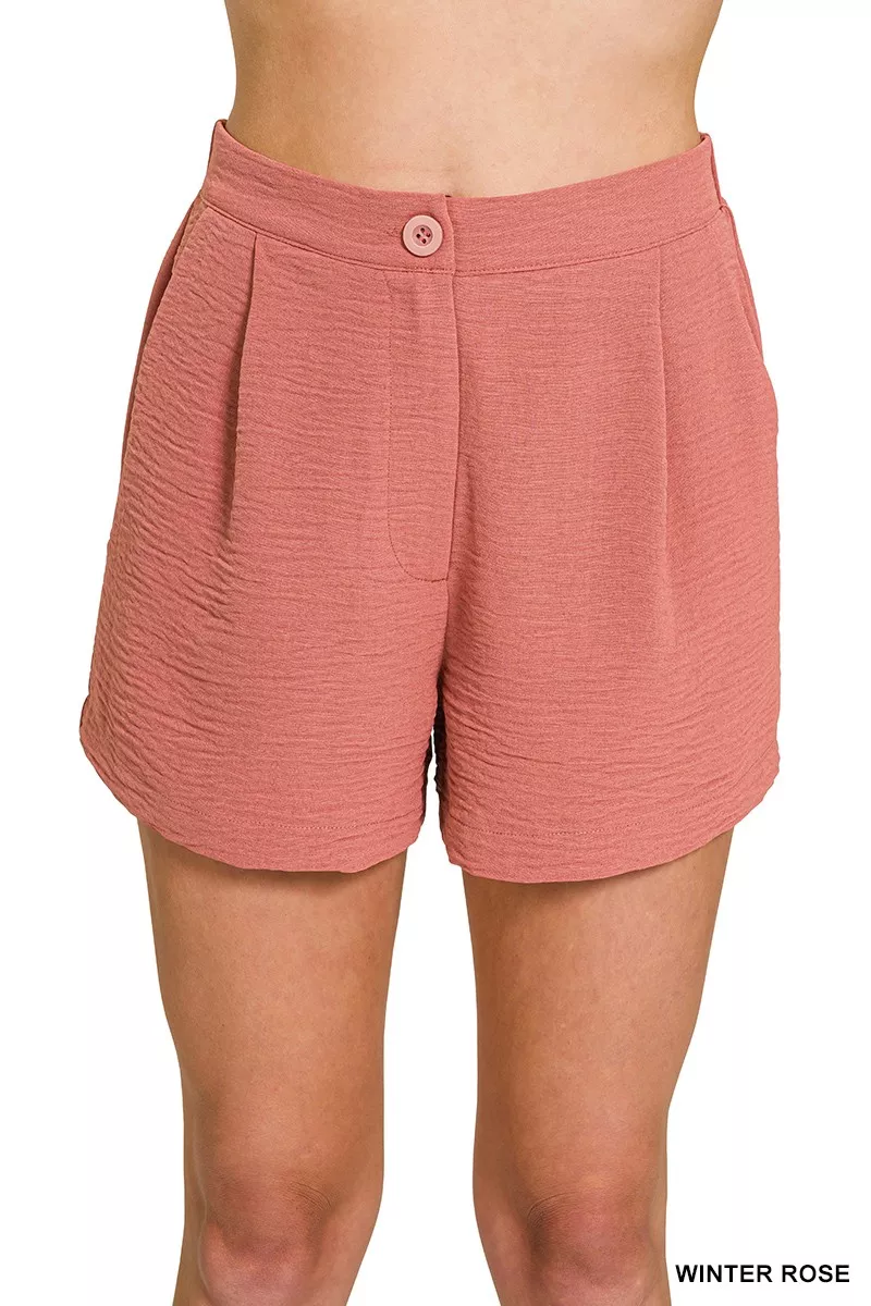 Zenana geweven shorts met ademende luchtstroom aan de achterkant en elastische tailleband