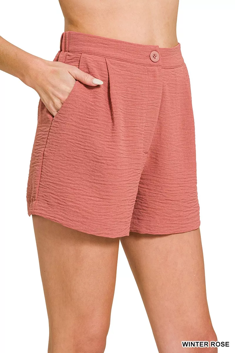 Zenana geweven shorts met ademende luchtstroom aan de achterkant en elastische tailleband