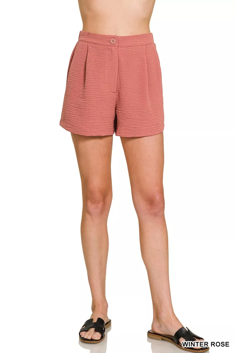 Zenana geweven shorts met ademende luchtstroom aan de achterkant en elastische tailleband