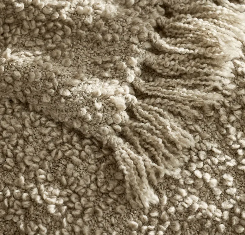Cozy Boucle Throw Blanket - Heathered Oak