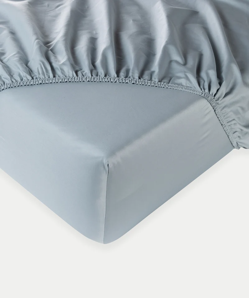 Spannbettlaken Ägyptische Baumwolle Satin 400TC | Misty Blue | Outlet