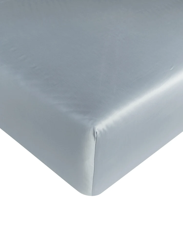 Spannbettlaken Ägyptische Baumwolle Satin 400TC | Misty Blue | Outlet