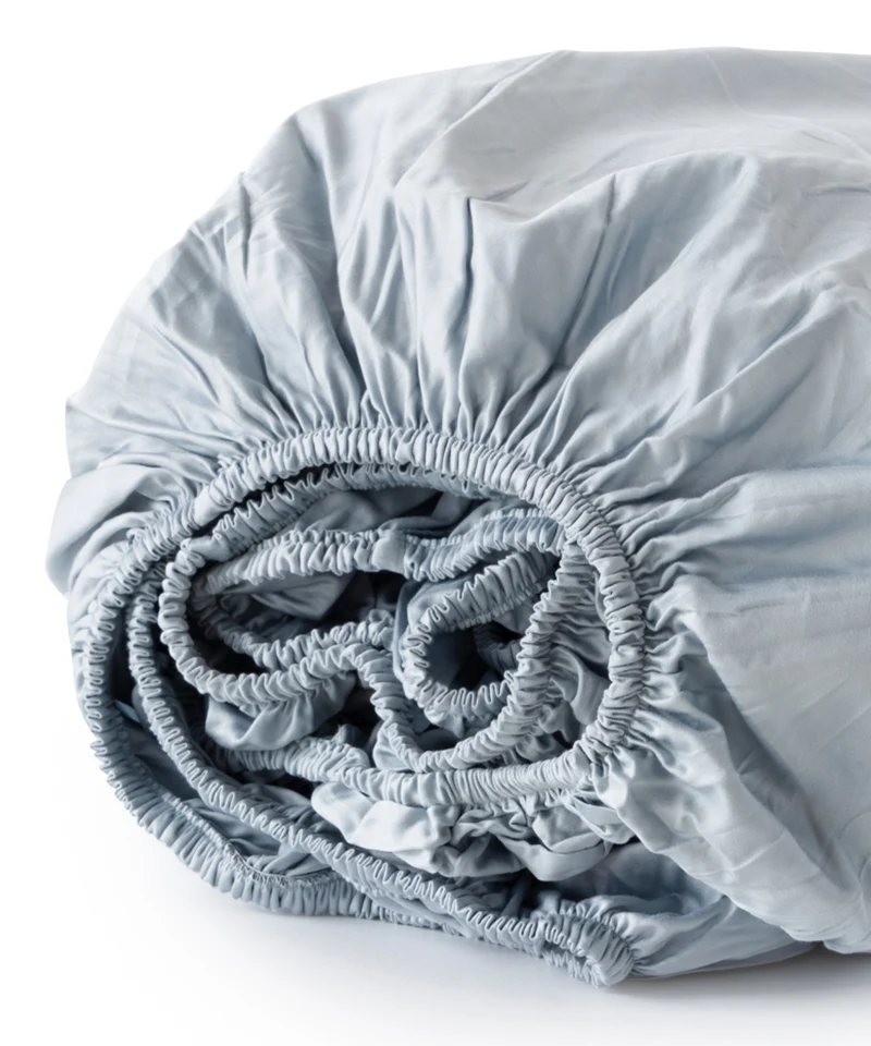 Spannbettlaken Ägyptische Baumwolle Satin 400TC | Misty Blue | Outlet