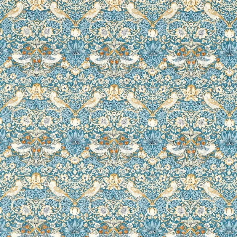 Baumwollstoff Erdbeerdieb - blau