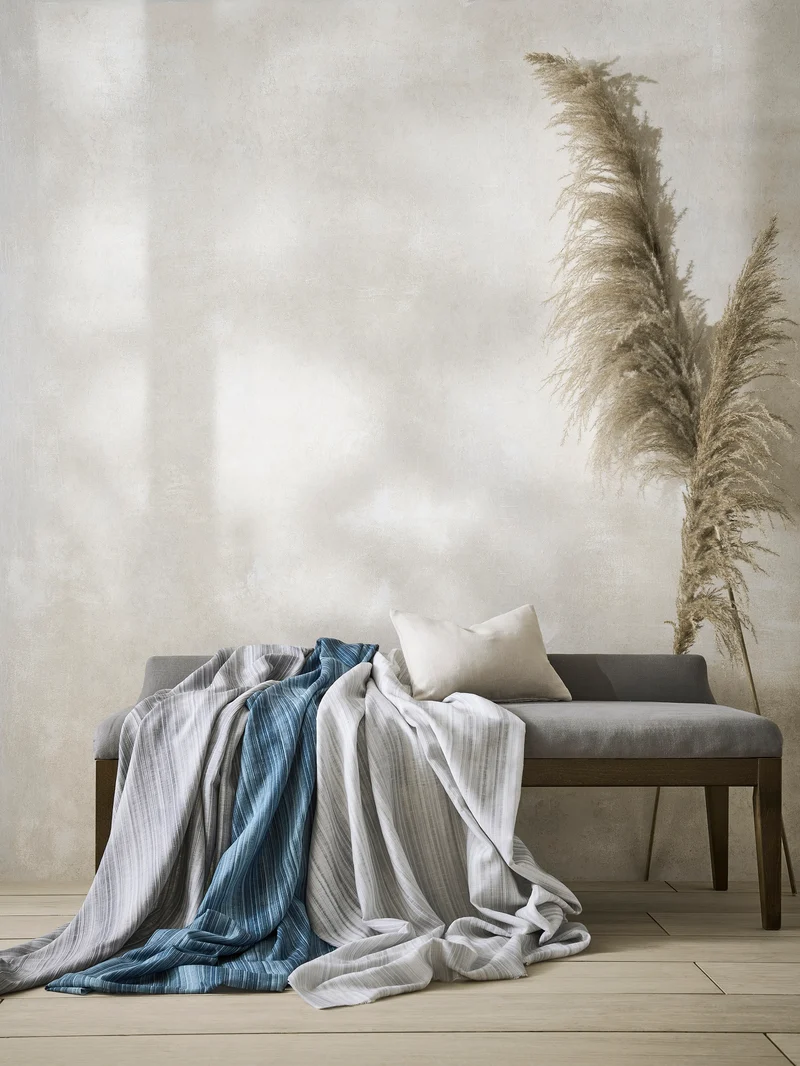 Gardinenstoff Floaty - charcoal 297 cm