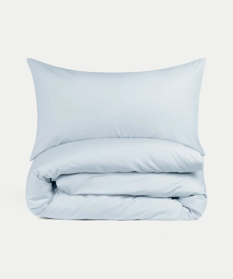 Bettwäsche Set & Spannbettlaken aus Perkal | Pastellblau