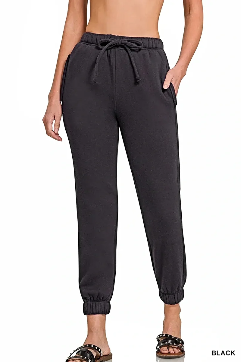 Zenana fleece joggingbroek met trekkoord en zak