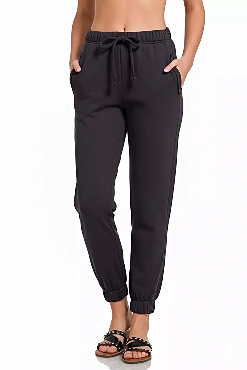 Zenana fleece joggingbroek met trekkoord en zak