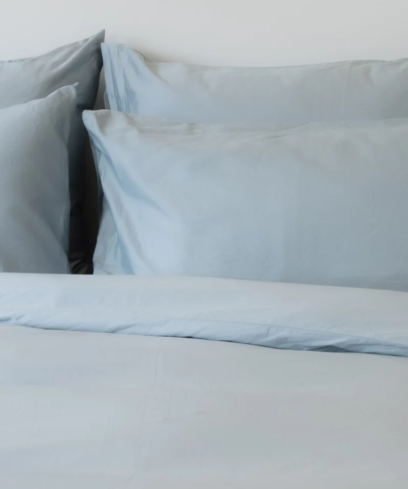 Kissenbezug Ägyptische Baumwolle Satin 400TC | Misty Blue | Outlet