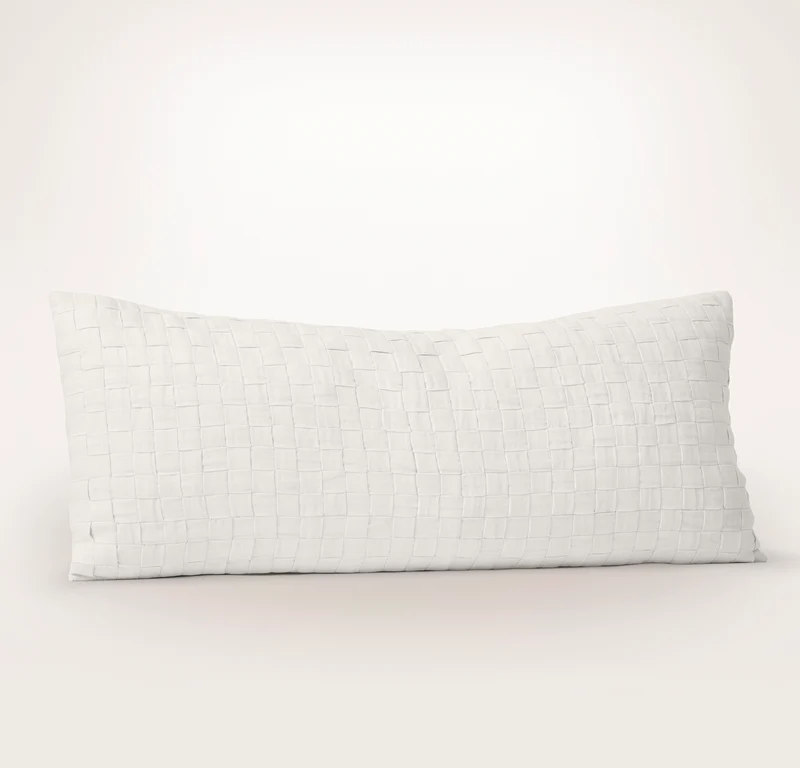 Linen Woven Icon Pillow Cover (Lumbar) - White