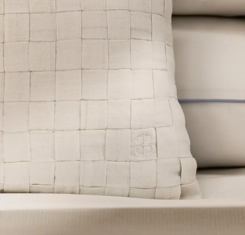 Linen Woven Icon Pillow Cover (Lumbar) - White