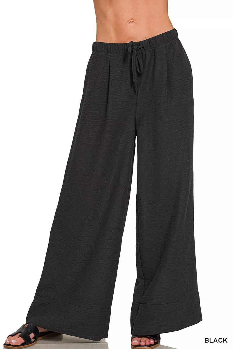 Zenana geweven Airflow broek met trekkoord