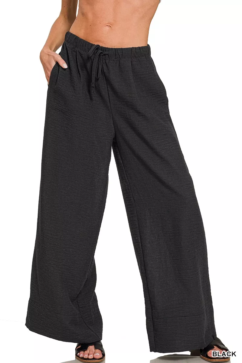Zenana geweven Airflow broek met trekkoord