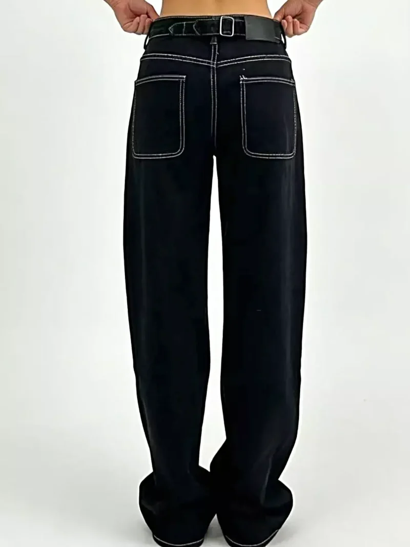 Stijlvolle jeans met wijde pijpen en zakken - Klassieke mix van 85% katoen voor een moeiteloos chique look.