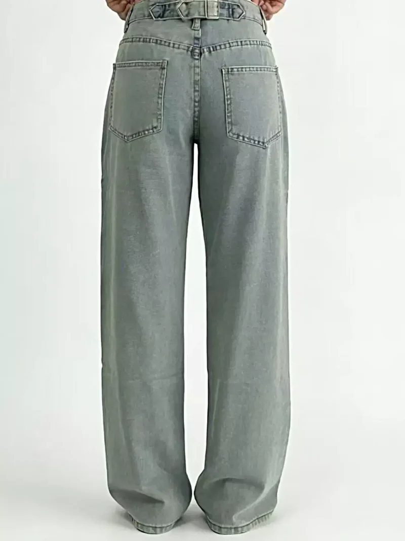 Stijlvolle jeans met wijde pijpen en zakken - Klassieke mix van 85% katoen voor een moeiteloos chique look.