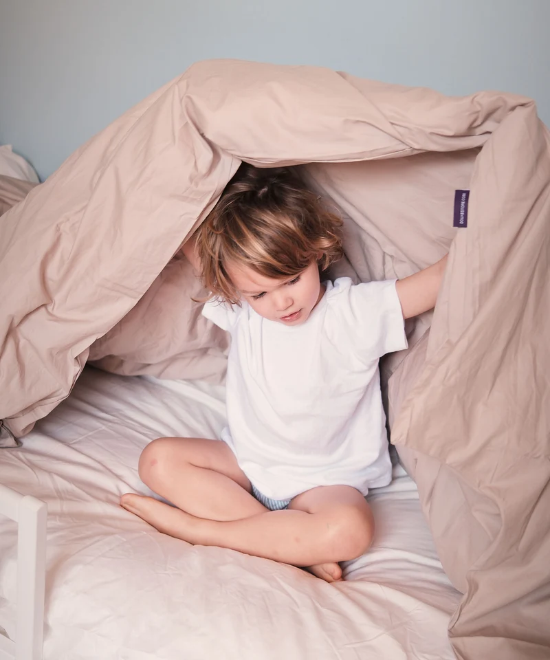 Kinder Spannbettlaken Ägyptische Baumwolle Perkal 400TC Latte - Petit Hôtel