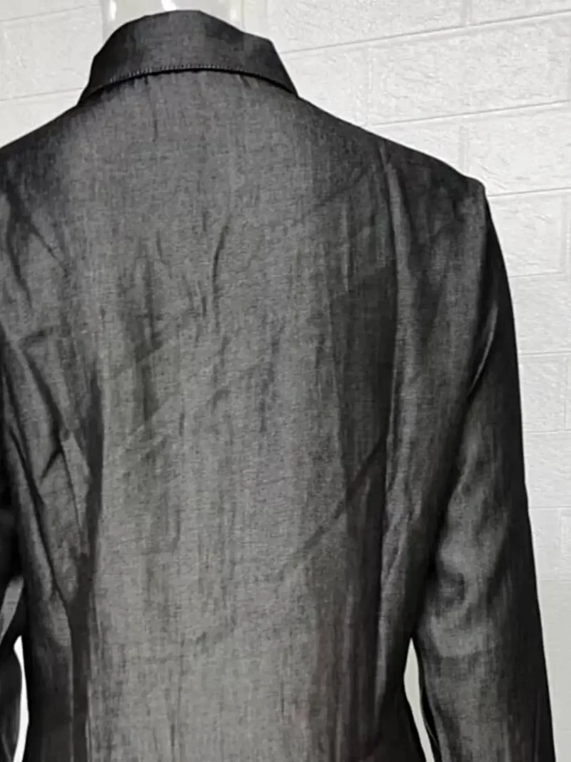 Maxi-jurk met knoopsluiting, zakken en zijsplit - Elegante denim