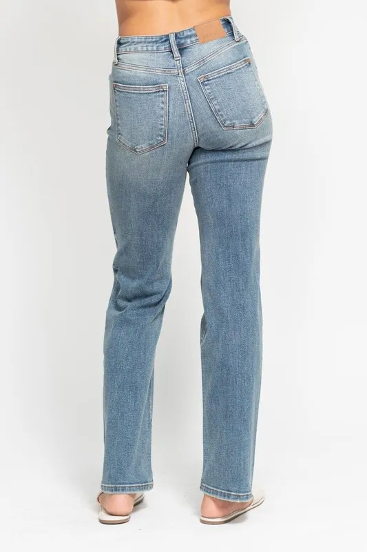 Judy Blue Full Size Hoge Taille Versleten Dad Jean Plus Size